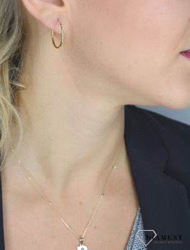 Złote kolczyki koła 333 cienkie grawerowane 2,4 cm KL 9823B 333 💎 Złote kolczyki koła o średnicy 2,4  (6).JPG